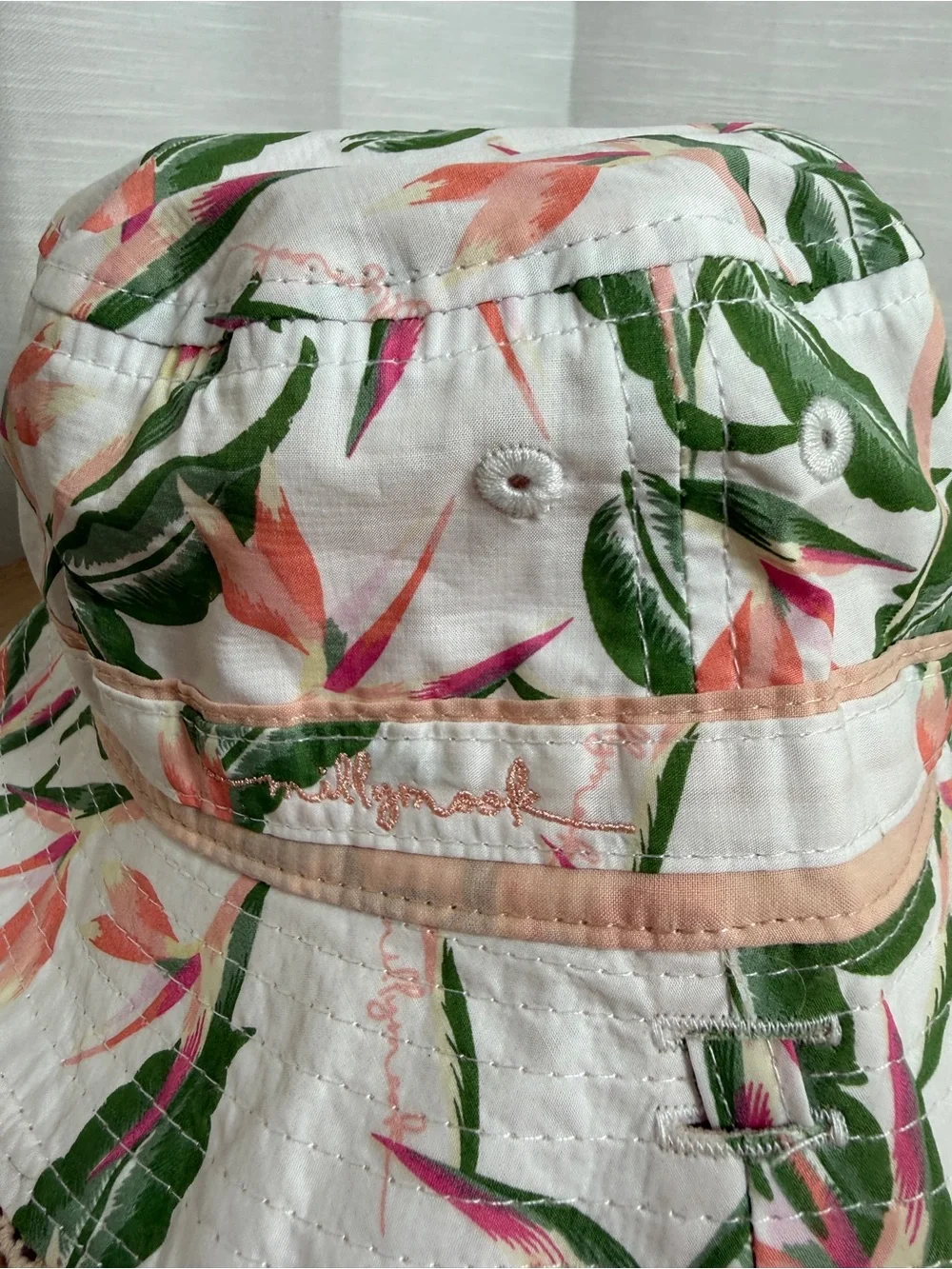 Baby Millymook Tropical Floral UPF 50+ Sun Bucket Hat | NWT 12–24 Months